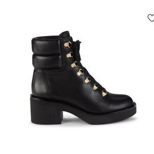 Stuart Weitzman Sussex Black Lace Up Hiker Boots size 7.5